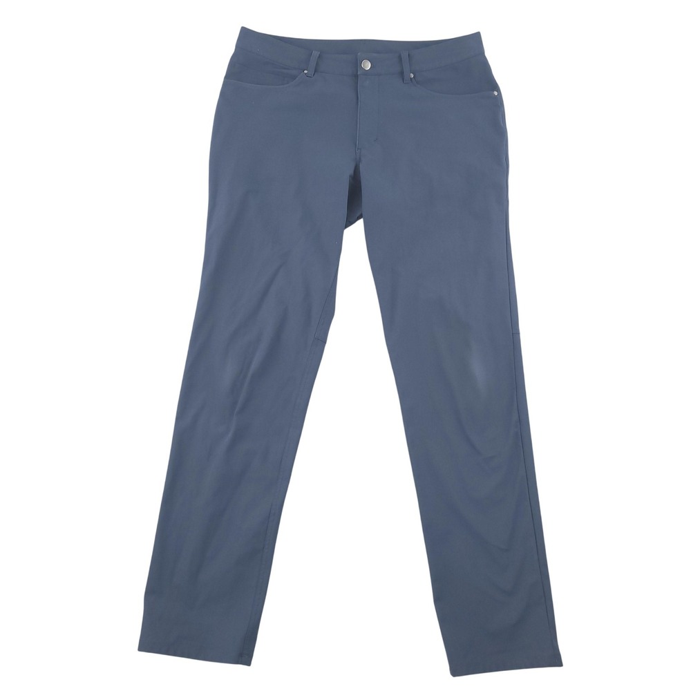 Lululemon ABC Pants Mens 34x33 Blue Chino Microfiber Stretch Slim Fit Casual